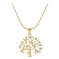 Collier Arbre de Vie doré orné de Cristaux Swarovski - Livraison Offerte