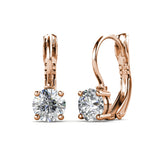 Parure Mia round vernice ornée de 13 cristaux Swarovski - 1 collier + 1 pendentif + 1 paire de boucles d’oreilles + 1 bracelet - Livraison offerte