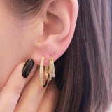 Paire de boucles d’oreilles chic ornée de 34 cristaux Swarovski - Livraison offerte