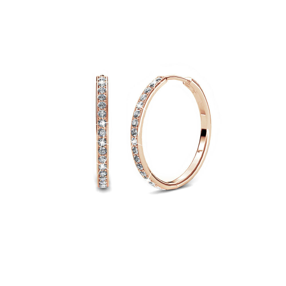 Boucles D'Oreilles Cristal Chic - Motif Lys - Alliage Argenté - Neuf Avec Étiquettes