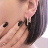Paire de boucles d’oreilles chic ornée de 34 cristaux Swarovski - Livraison offerte