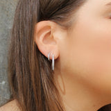 Paire de boucles d’oreilles chic ornée de 34 cristaux Swarovski - Livraison offerte