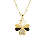 Parure pétale Clover (1 collier + 1 pendentif + 2 boucles d'oreilles) ornée de 6 cristaux Swarovski - Livraison Offerte