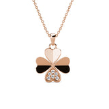 Parure pétale Clover (1 collier + 1 pendentif + 2 boucles d'oreilles) ornée de 6 cristaux Swarovski - Livraison Offerte