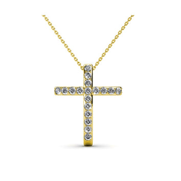 Collier pendentif traverse orné de 21 cristaux Swarovski - Livraison offerte