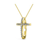 Collier pendentif traverse orné de 21 cristaux Swarovski - Livraison offerte