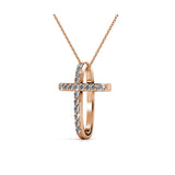 Collier pendentif traverse orné de 21 cristaux Swarovski - Livraison offerte