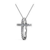 Collier pendentif traverse orné de 21 cristaux Swarovski - Livraison offerte