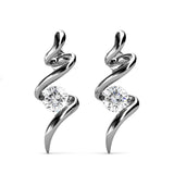 Chaussette secrète de Noël garnie de 3 parures (boucles d'oreilles + colliers) en cristaux Swarovski - Livraison offerte