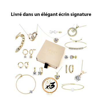 Coffret Cadeaux 3 bijoux (1 paire de boucles d’oreilles, 1 collier et 1 bracelet) - Livraison offerte