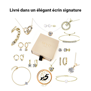 Coffret Cadeaux 5 bijoux (2 paires boucles d’oreilles, 2 colliers et 1 bracelet) - Livraison offerte