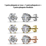 Parure 3 boucles d’oreilles Birth Stone ornées de 6 cristaux Swarovski - Livraison offerte