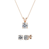 Parure Mary (1 collier + 1 pendentif + 2 boucles d’oreilles) ornées de 3 cristaux Swarovski - Livraison offerte