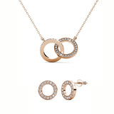 Parure Ophir (1 collier + 1 pendentif + 1 paire de boucles d’oreilles- ornées de 84 cristaux Swarovski) - Livraison offerte