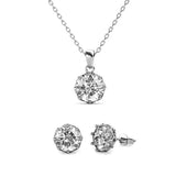 Parure Lily (collier + pendentif + 2 boucles d'oreilles) ornée de 3 cristaux Swarovski - Livraison - Offerte