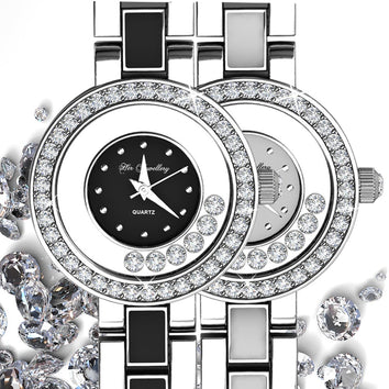 Montre Crystal Plaquée Rhodium ornée de 43 cristaux Swarovski - Livraison Offerte