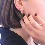 Parure et Coffret Birth Stone plaqué Or (1 collier + 2 boucles d'oreilles) ornés de 3 cristaux Swarovski - Livraison Offerte