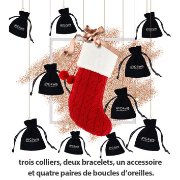 Chaussette secrète de Noël garnie de bijoux ornés de cristaux Swarovski® - Livraison Offerte