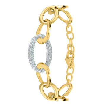 Bracelet en acier inoxydable orné de cristaux Swarovski - Livraison offerte