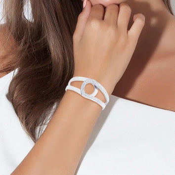 Bracelet en acier inoxydable Orné de Cristaux Swarovski® - Livraison Offerte