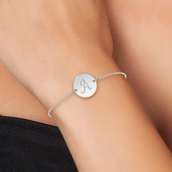 Bracelet lettre initiale en acier inoxydable - Livraison Offerte