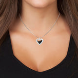 Collier coeur en acier inoxydable orné de Cristaux Scintillants Swarovski - Livraison Offerte