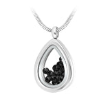 Collier goutte d'eau en acier inoxydable orné de Cristaux Scintillants Swarovski - Livraison Offerte