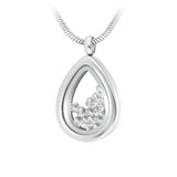 Collier goutte d'eau en acier inoxydable orné de Cristaux Scintillants Swarovski - Livraison Offerte